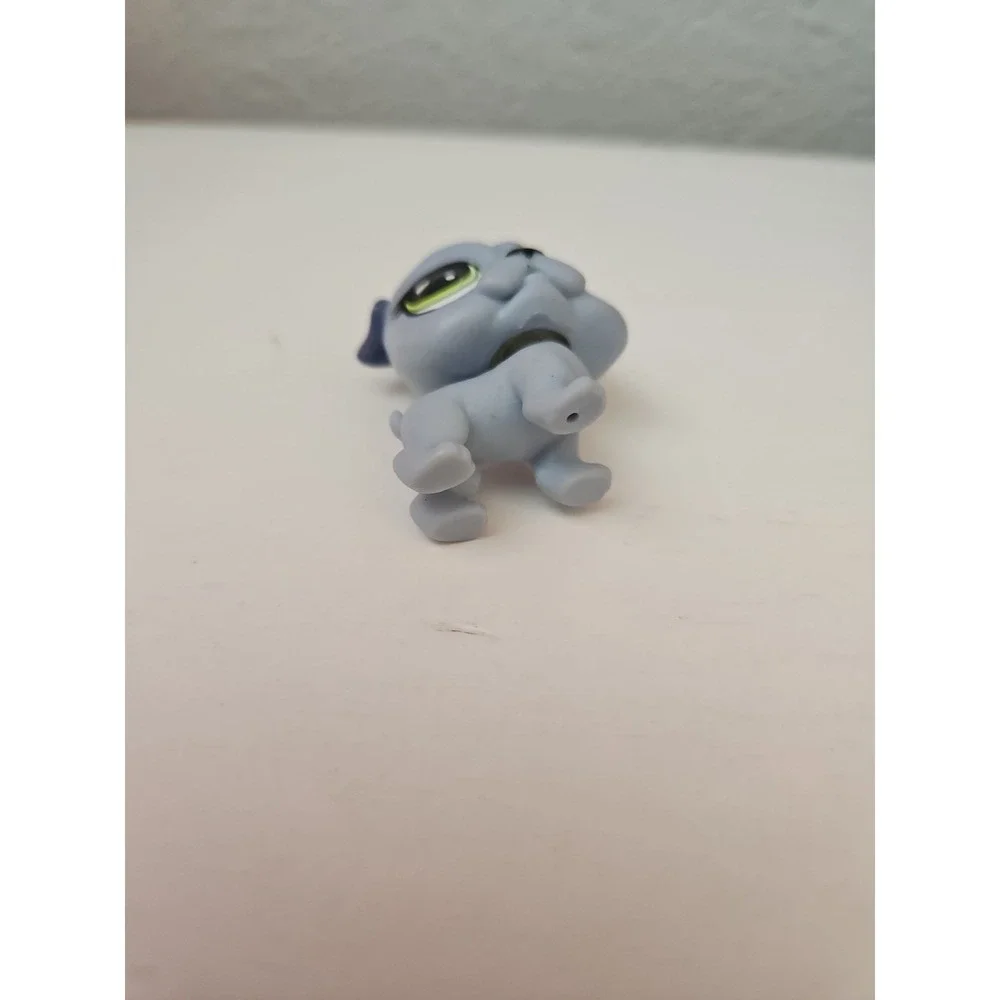 Hasbro Littlest Pet Shop 1344 Grey Pug Dog Green Eyes Vintage LPS Toy Figure